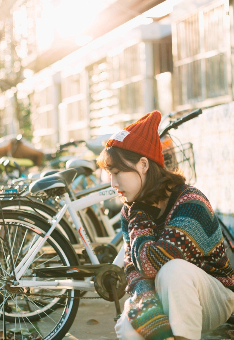 毛线帽少女温暖冬天漂亮吸睛写真