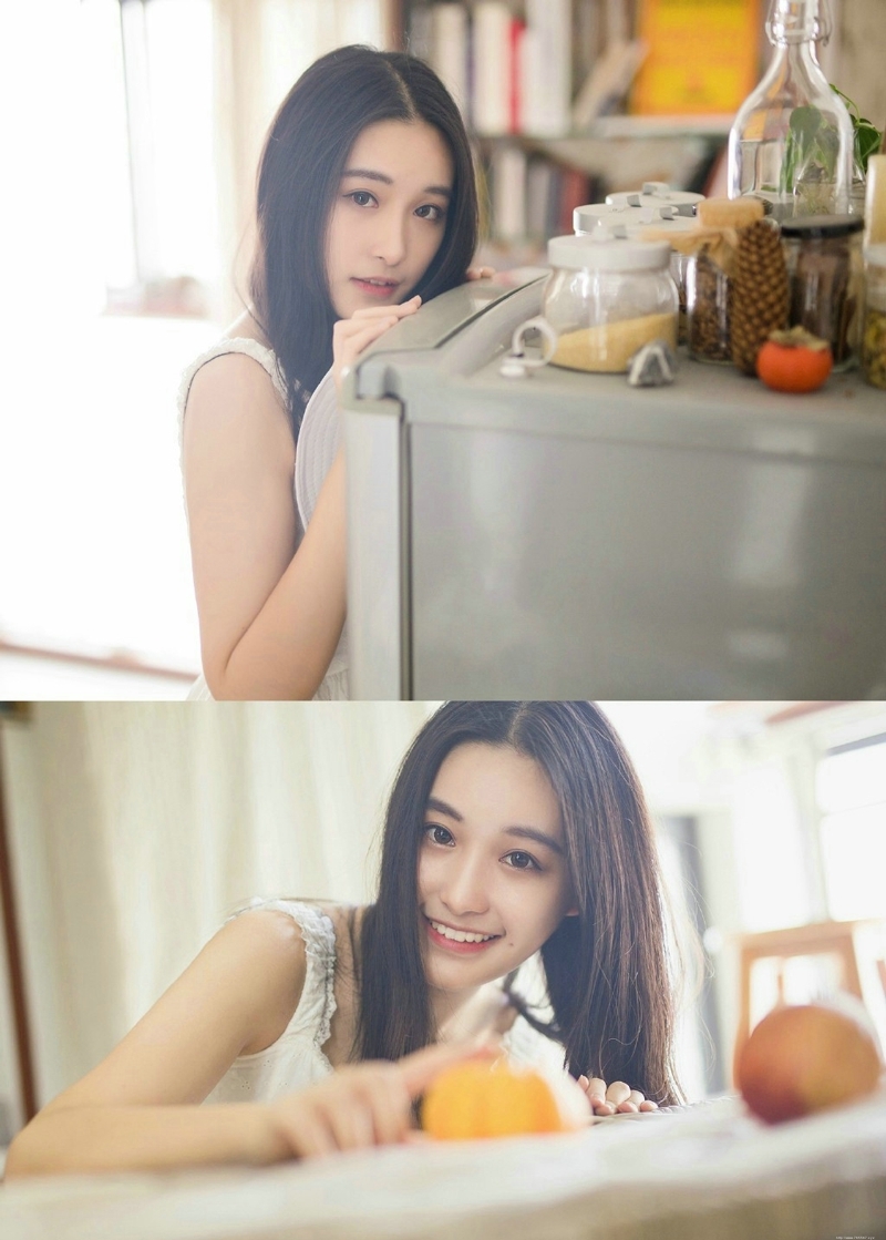 气质美女长发清爽下午茶时光