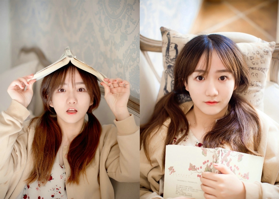 可爱元气少女浓眉大眼娇美可人