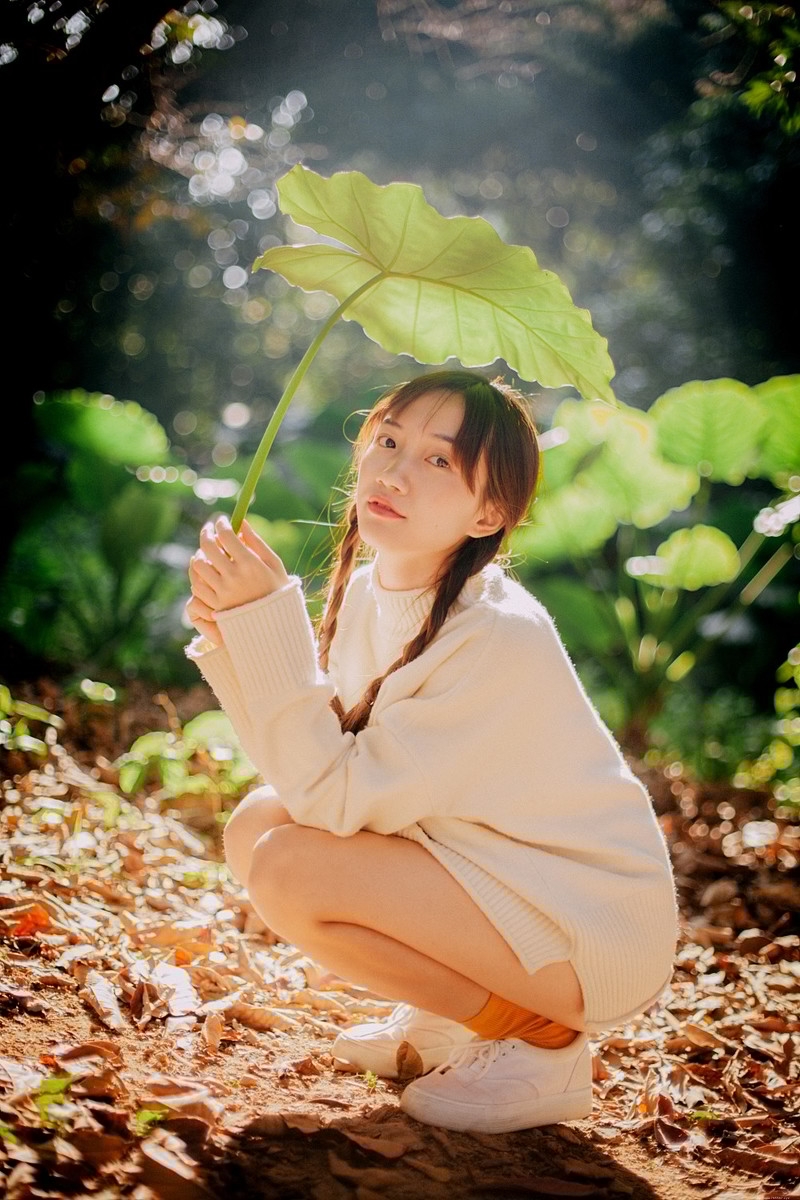 双马尾辫森系女孩阳光唯美意境写真