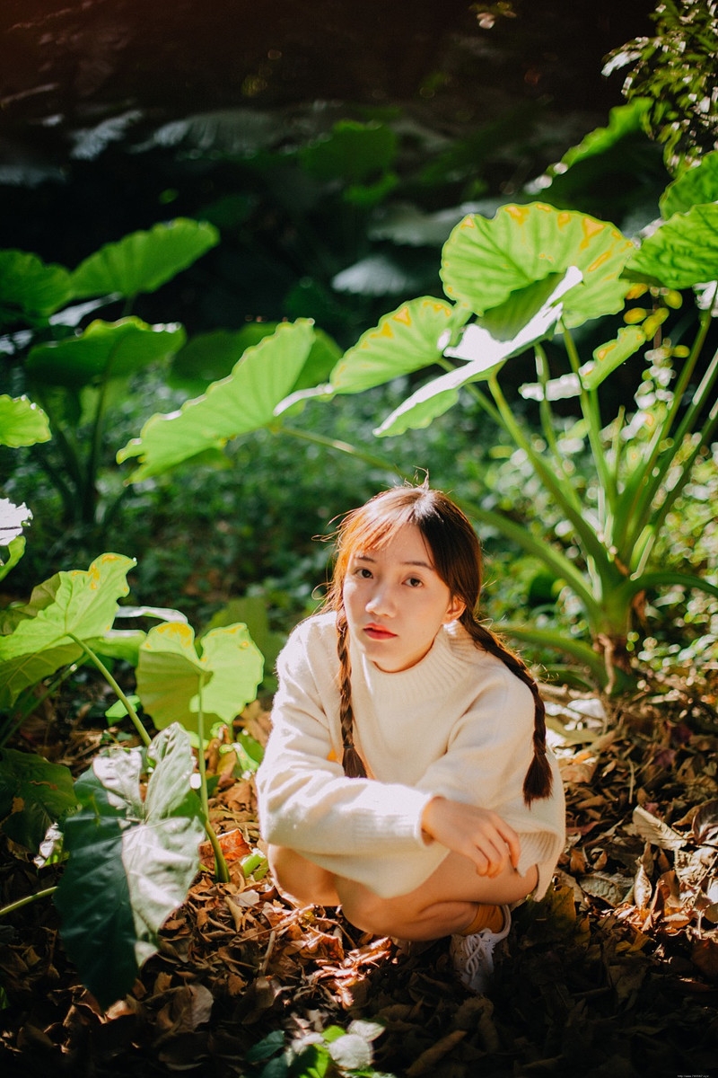 双马尾辫森系女孩阳光唯美意境写真
