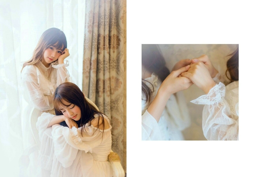 蕾丝可爱姐妹花娇羞俏丽可人