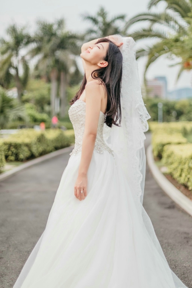 厦门纯情少女清新唯美纯白婚纱写真