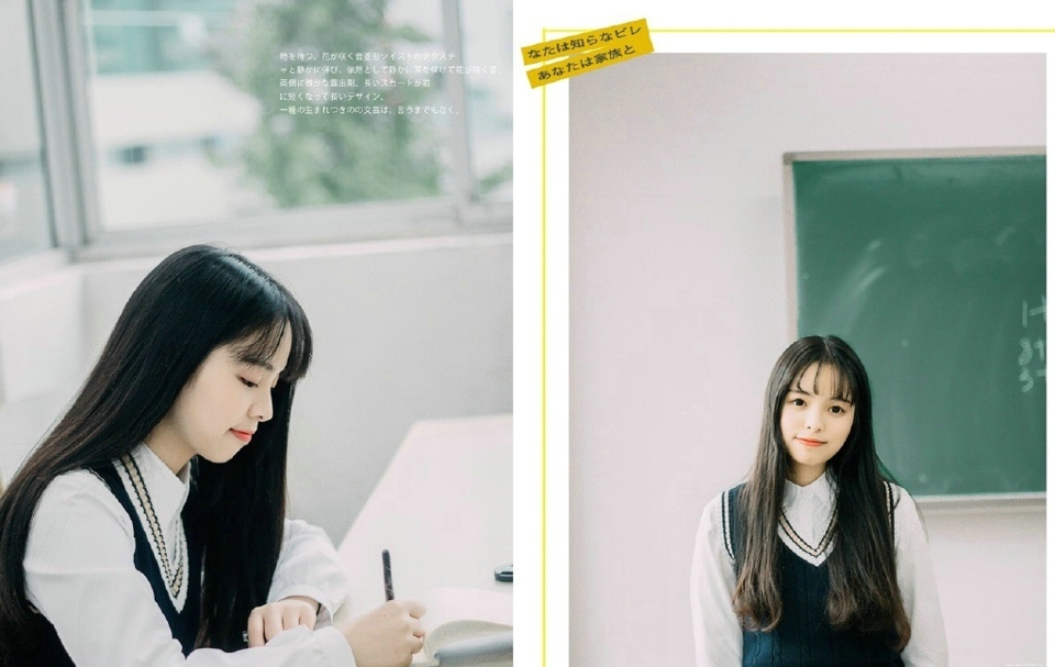 教室内的长发氧气少女漂亮脸蛋