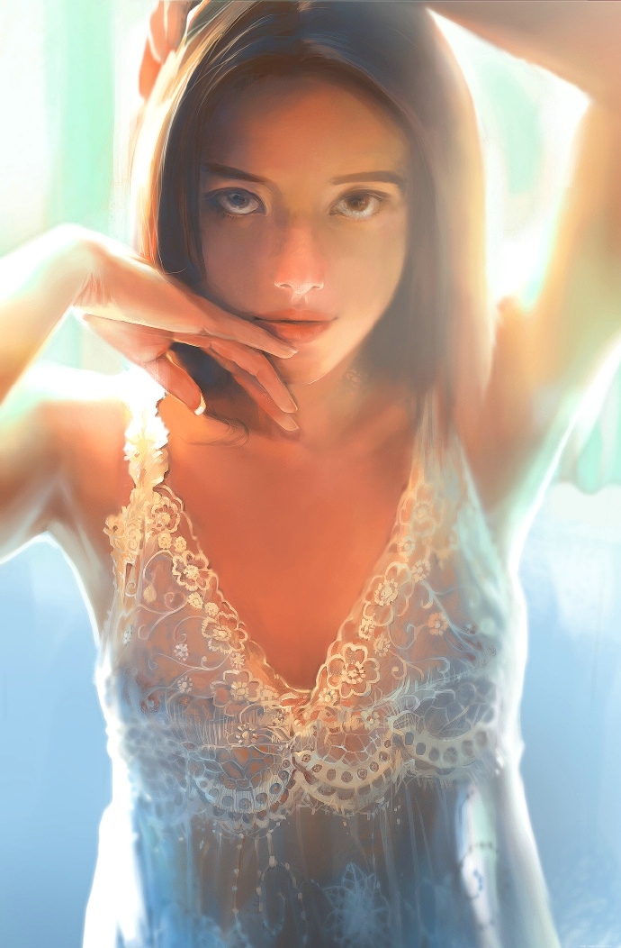 私房慵懒少女阳光照人的迷人身姿