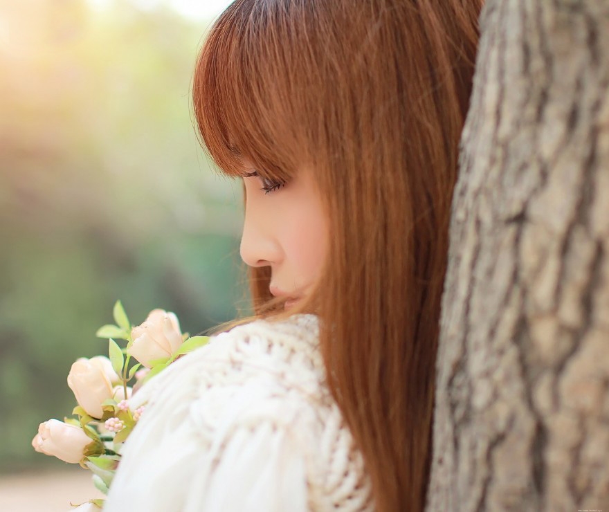 沐浴在夕阳下的小仙女阳光清新唯美动人