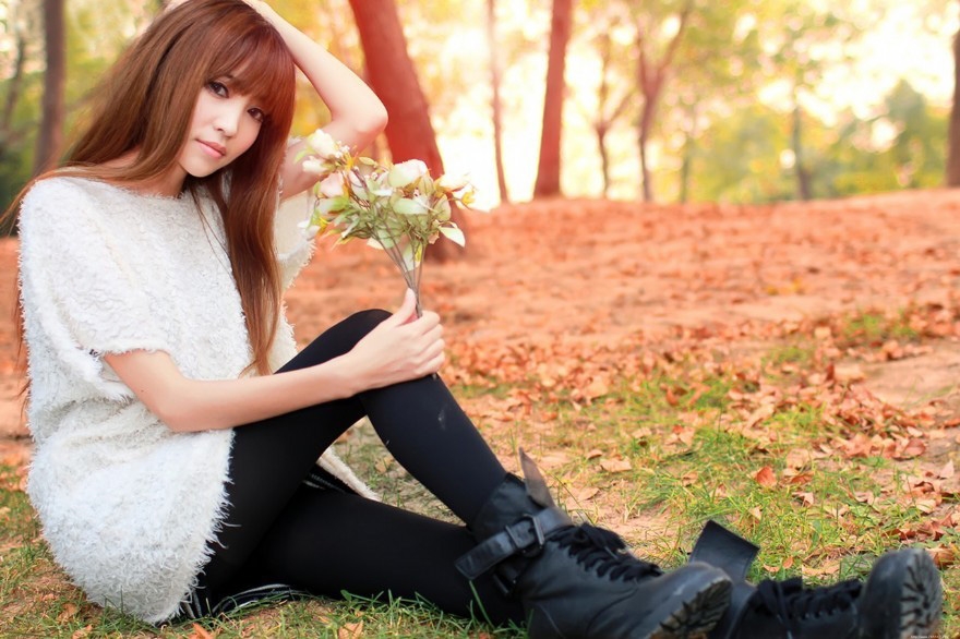 沐浴在夕阳下的小仙女阳光清新唯美动人