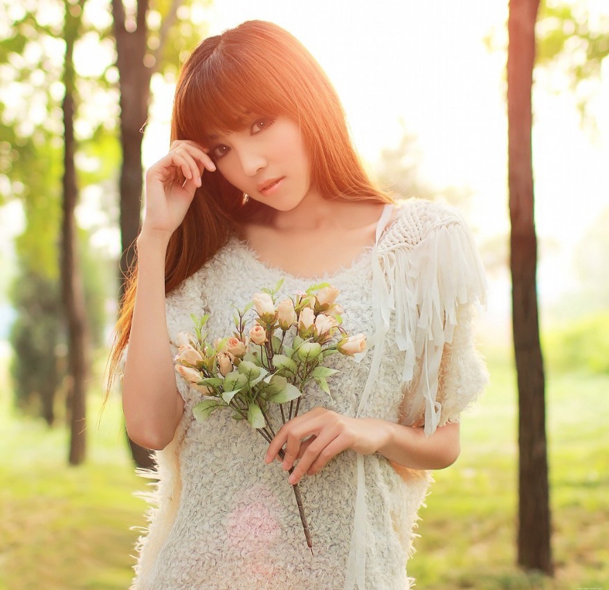 沐浴在夕阳下的小仙女阳光清新唯美动人