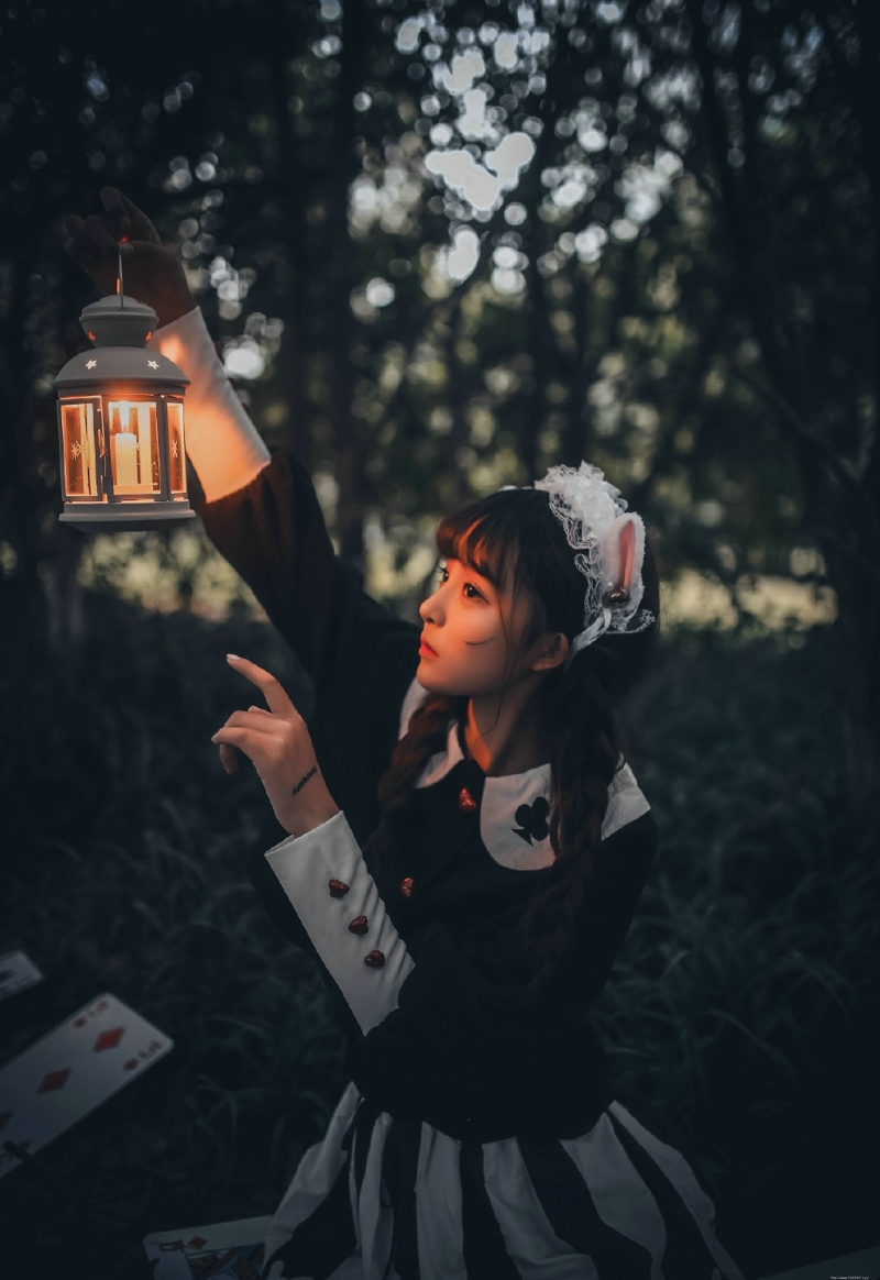 黑暗森林内的猫咪少女童话故事少女心满满