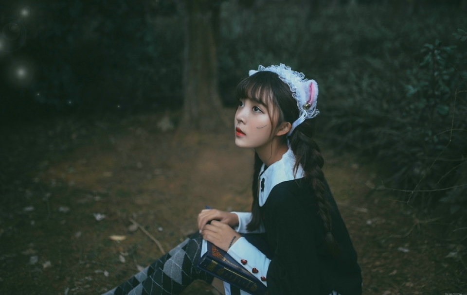 黑暗森林内的猫咪少女童话故事少女心满满