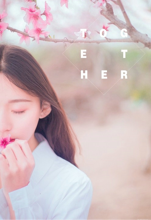 樱花下白衬衫女孩清新粉嫩唯美写真