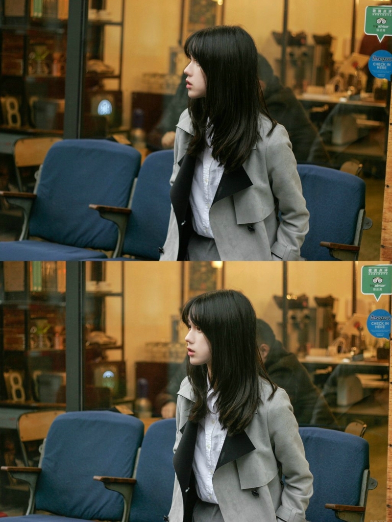 日系风衣萌妹子纯真浓眉大眼