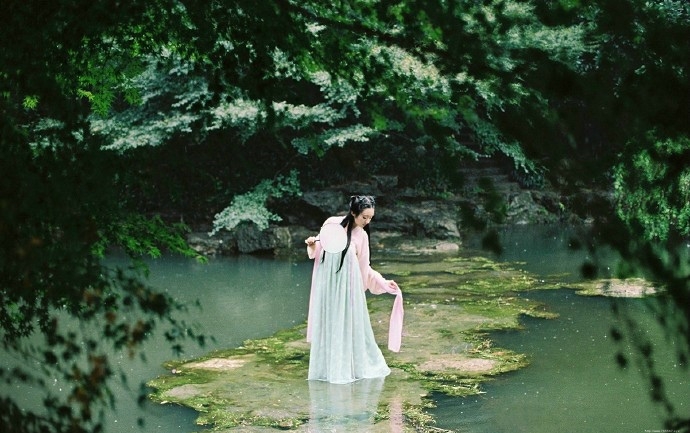 唯美清新古装少女森系甜美迷人诱惑