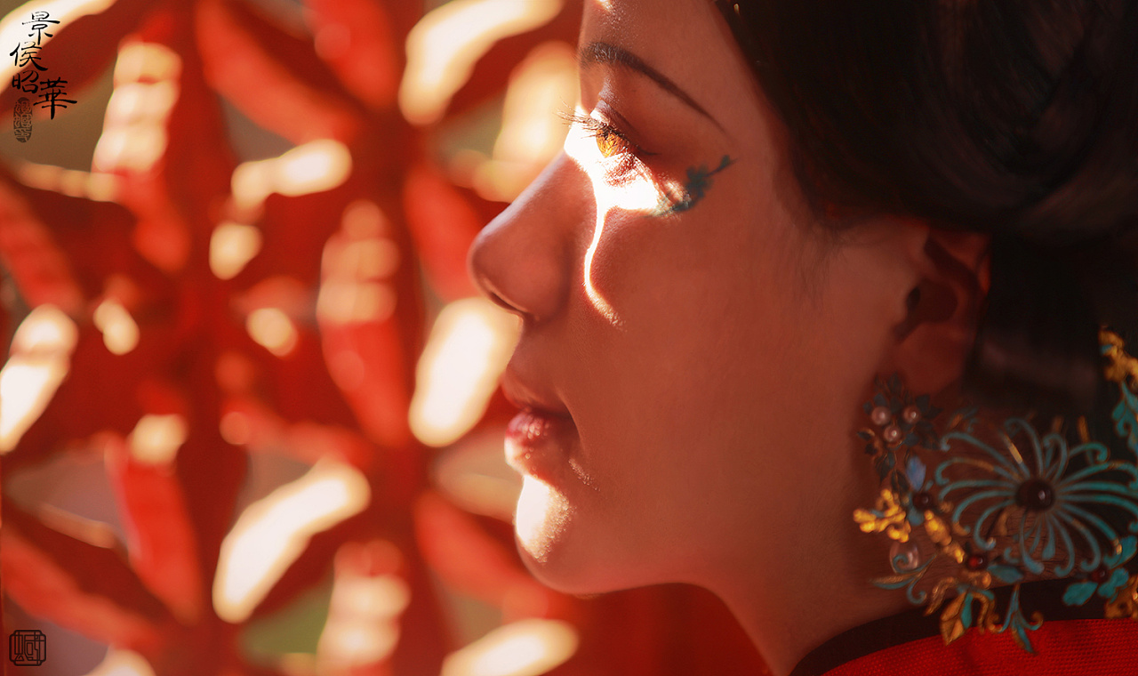 温婉大气的红妆美女复古汉服图片