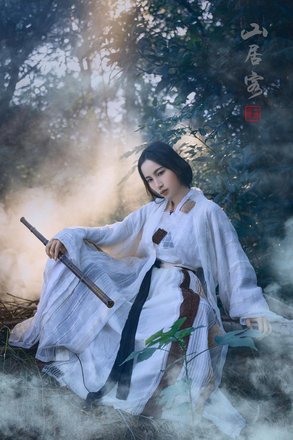 古装采茶女唯美仙气汉服图片