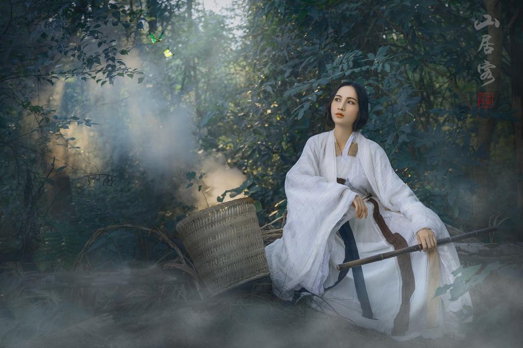 古装采茶女唯美仙气汉服图片
