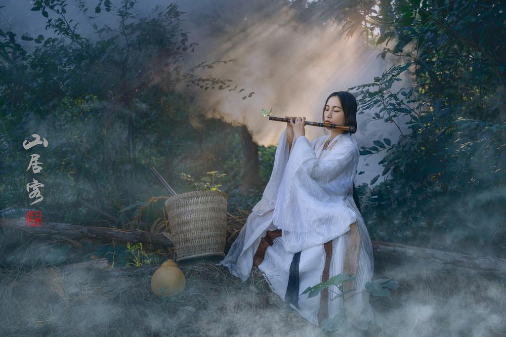 古装采茶女唯美仙气汉服图片