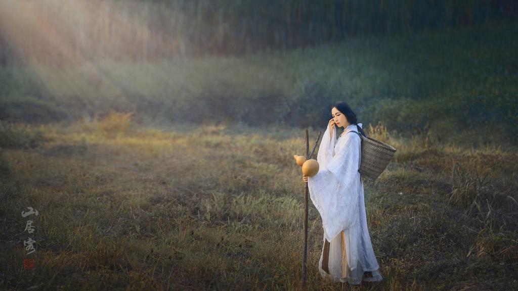 古装采茶女唯美仙气汉服图片