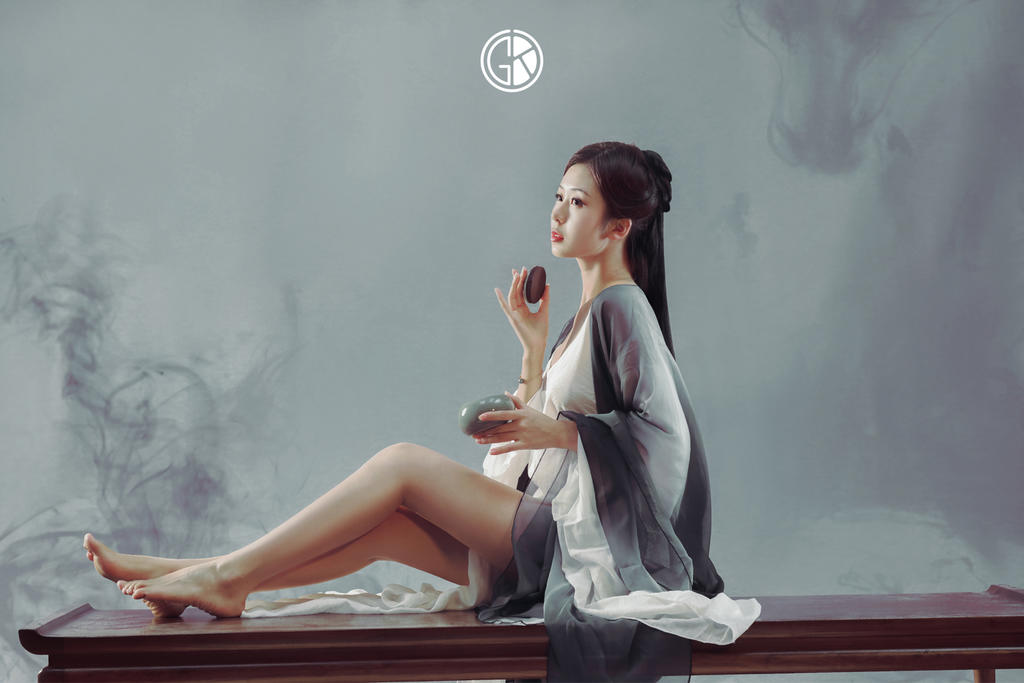 清纯古装佳人淡雅清新汉服图片