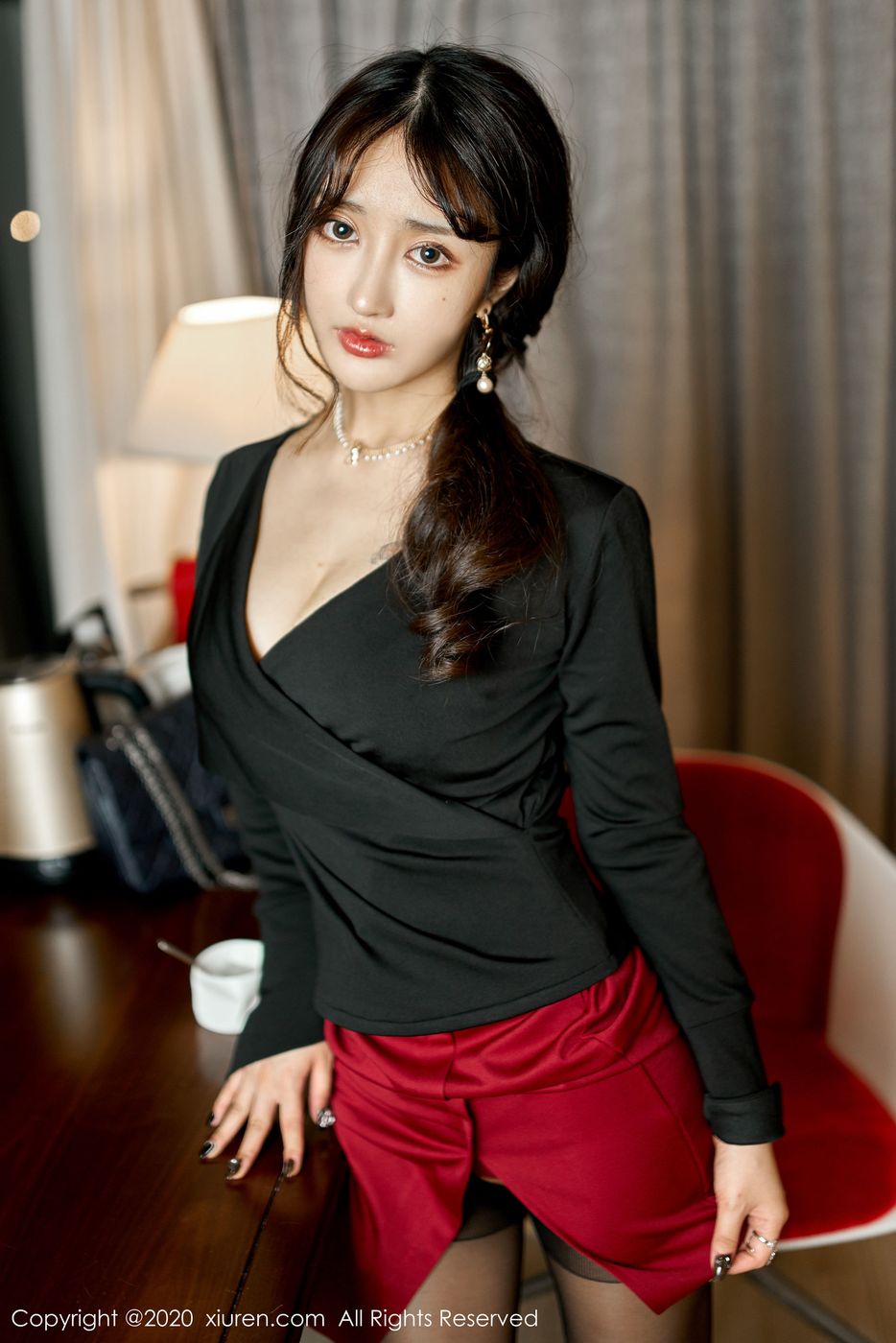 [XIUREN秀人网] 美女模特Betty林子欣中国红内衣系列新春特辑 No.1970