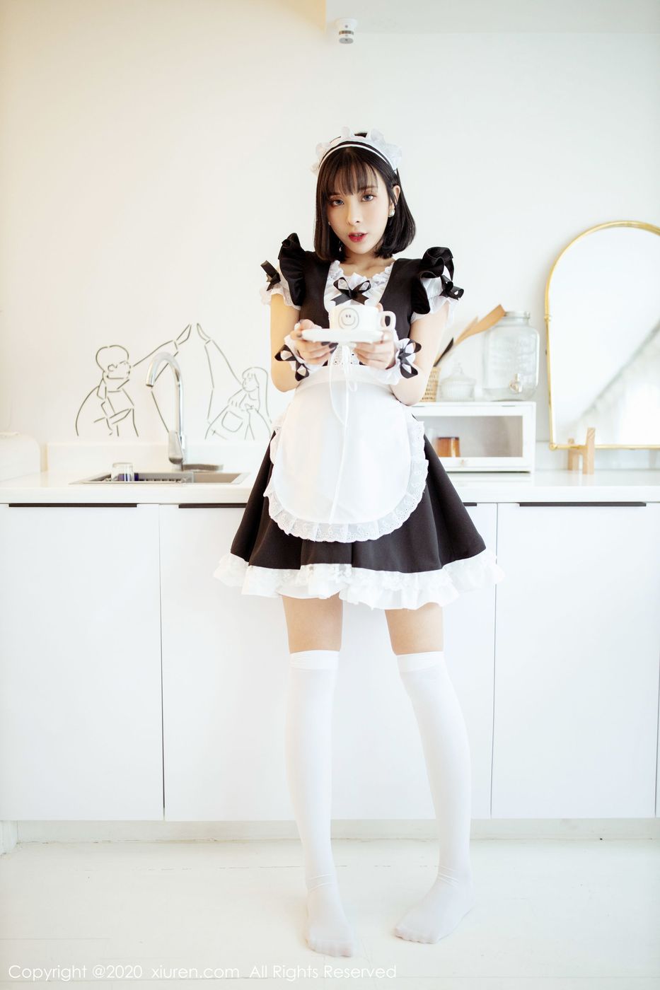 [XIUREN秀人网] 美女模特陈小喵情趣内衣女仆装扮私房写真 No.2008