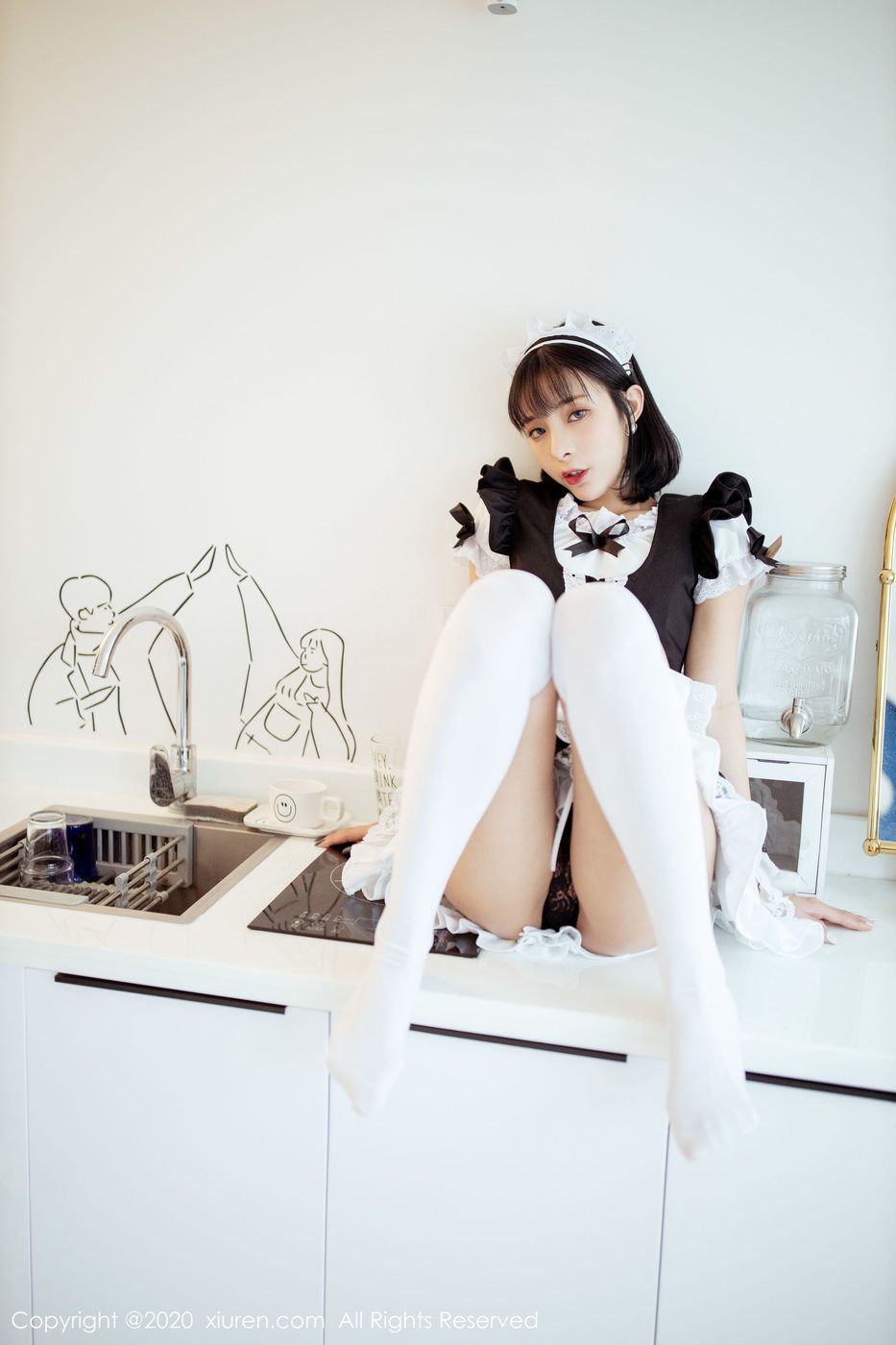 [XIUREN秀人网] 美女模特陈小喵情趣内衣女仆装扮私房写真 No.2008