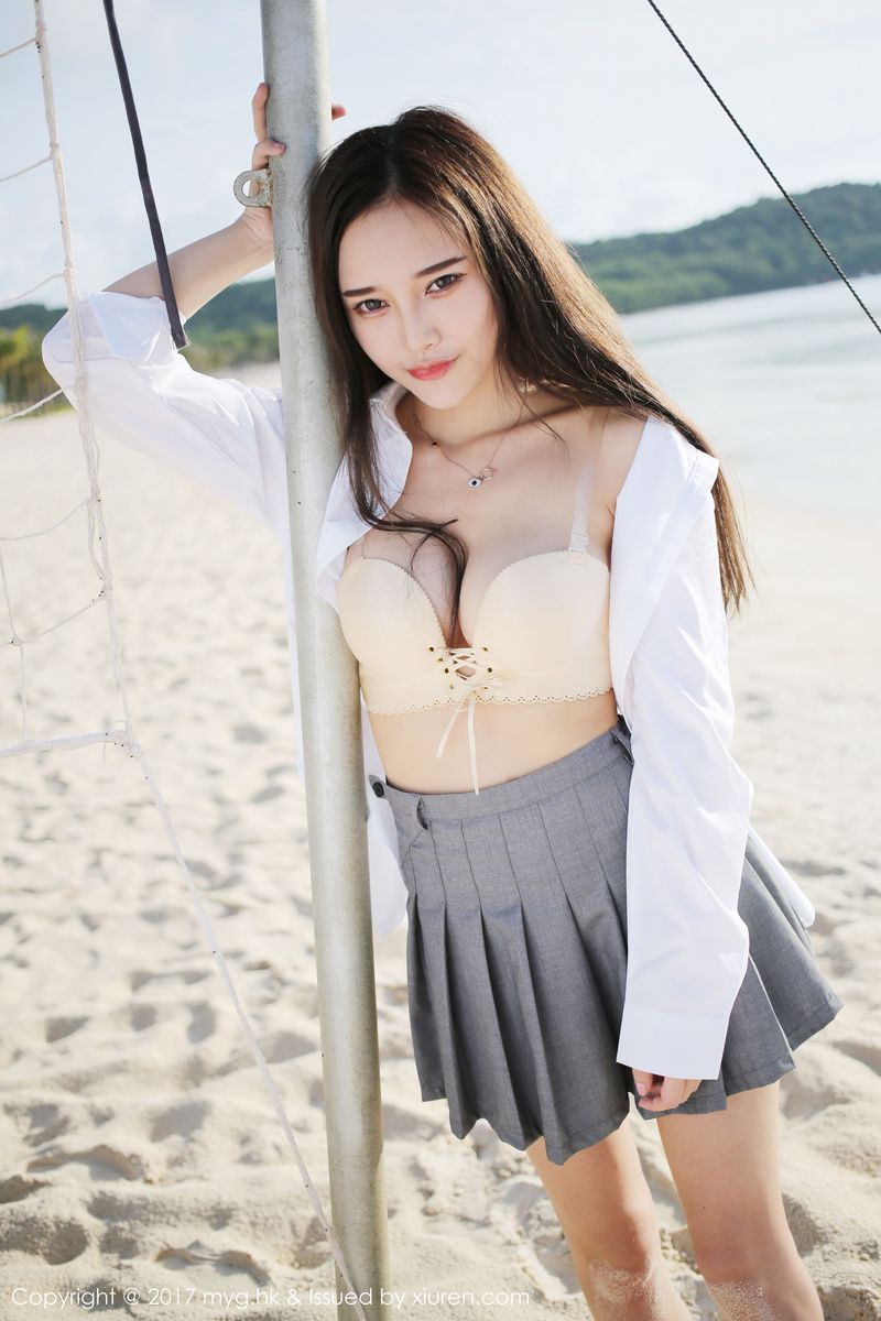 [MyGirl美媛馆] 性感女神唐琪儿il白衬衫+红色长裙越南旅拍 VOL.254