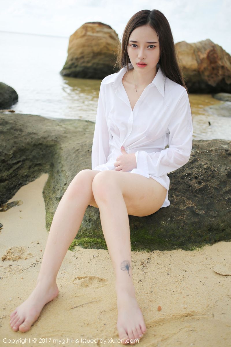 [MyGirl美媛馆] 性感女神唐琪儿il白衬衫+红色长裙越南旅拍 VOL.254