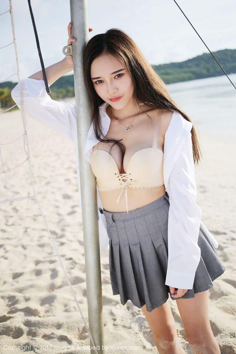 [MyGirl美媛馆] 性感女神唐琪儿il海边白衬衫+短裙系列越南旅拍 VOL.259