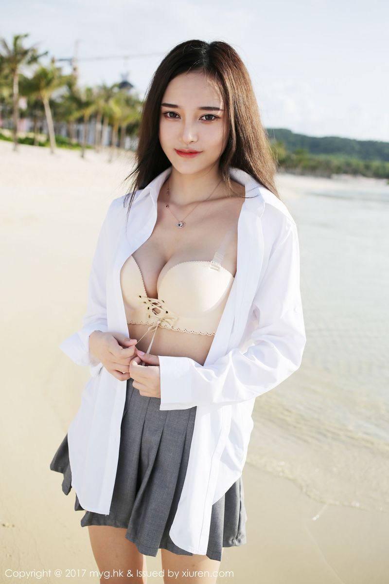 [MyGirl美媛馆] 性感女神唐琪儿il海边白衬衫+短裙系列越南旅拍 VOL.259