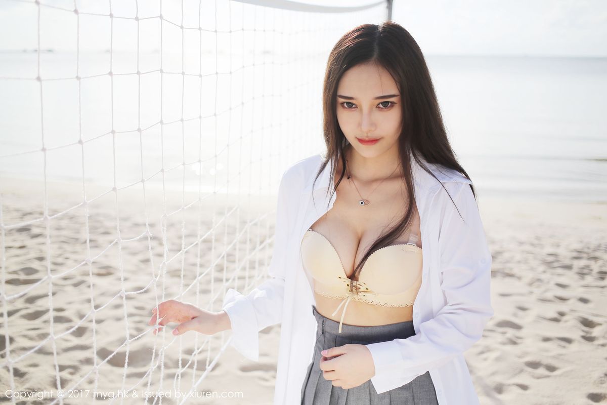 [MyGirl美媛馆] 性感女神唐琪儿il海边白衬衫+短裙系列越南旅拍 VOL.259