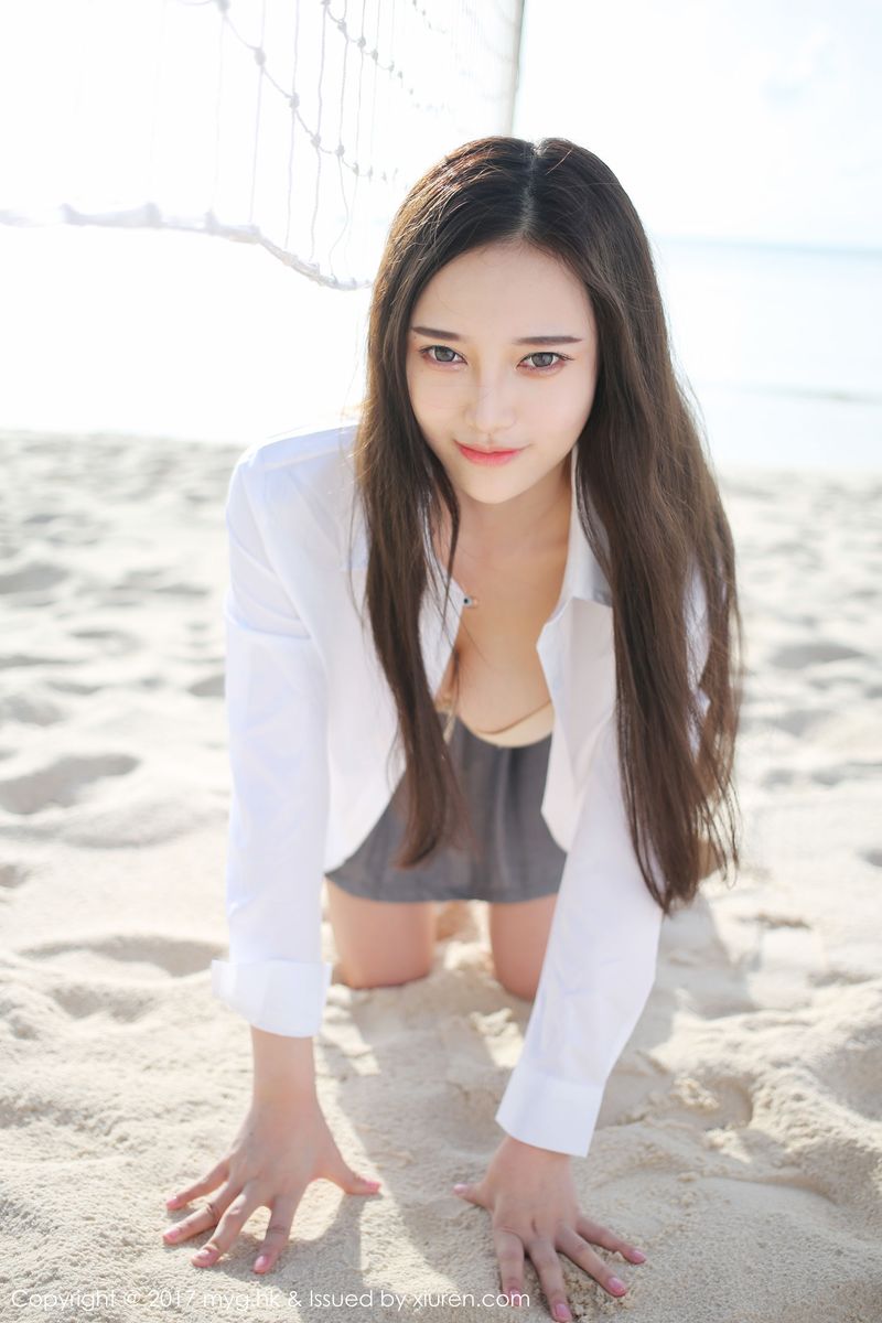 [MyGirl美媛馆] 性感女神唐琪儿il海边白衬衫+短裙系列越南旅拍 VOL.259