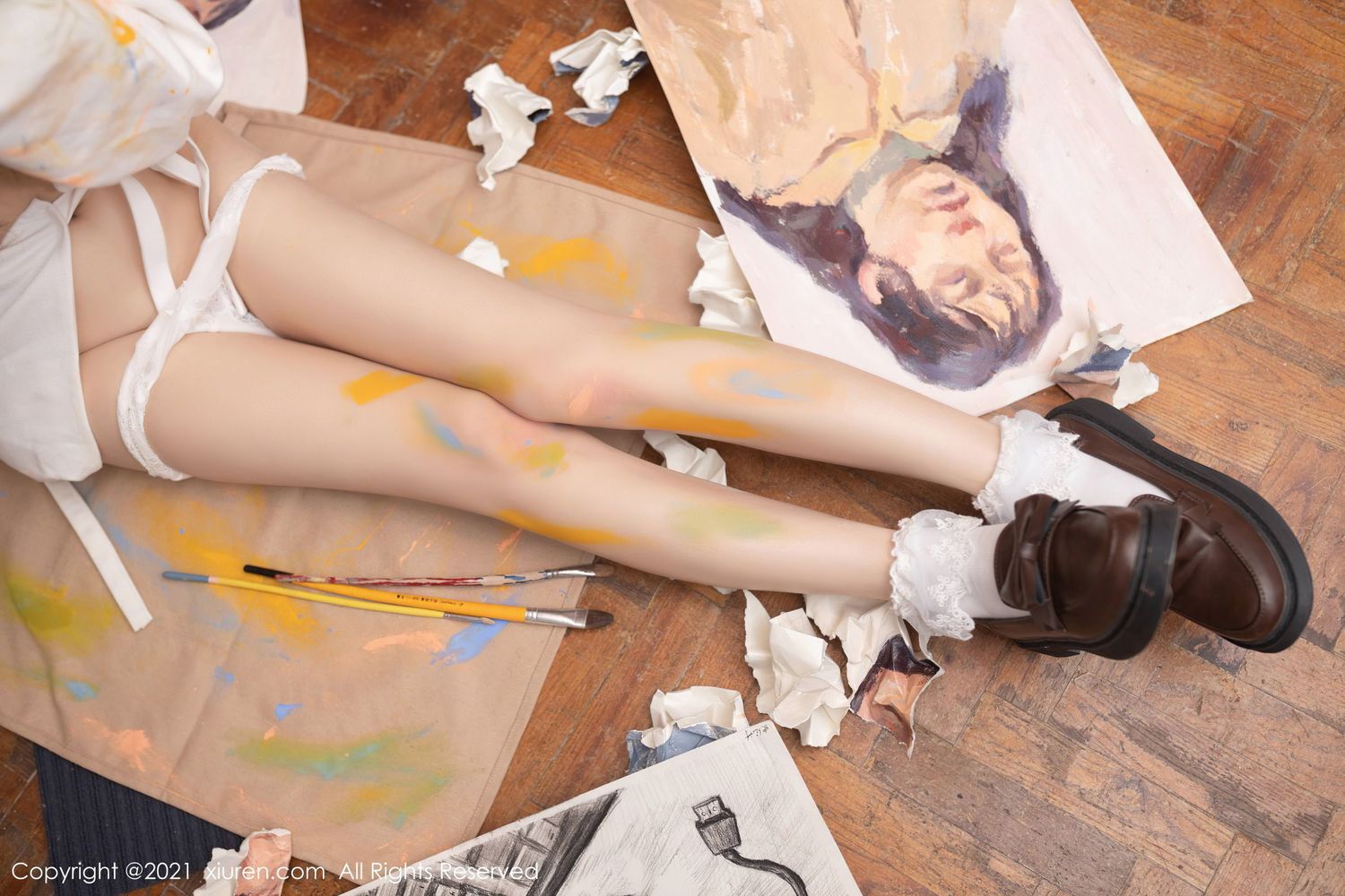 [XiuRen秀人网] 美女模特鱼子酱Fish - 双马尾画室主题性感写真 No.3048