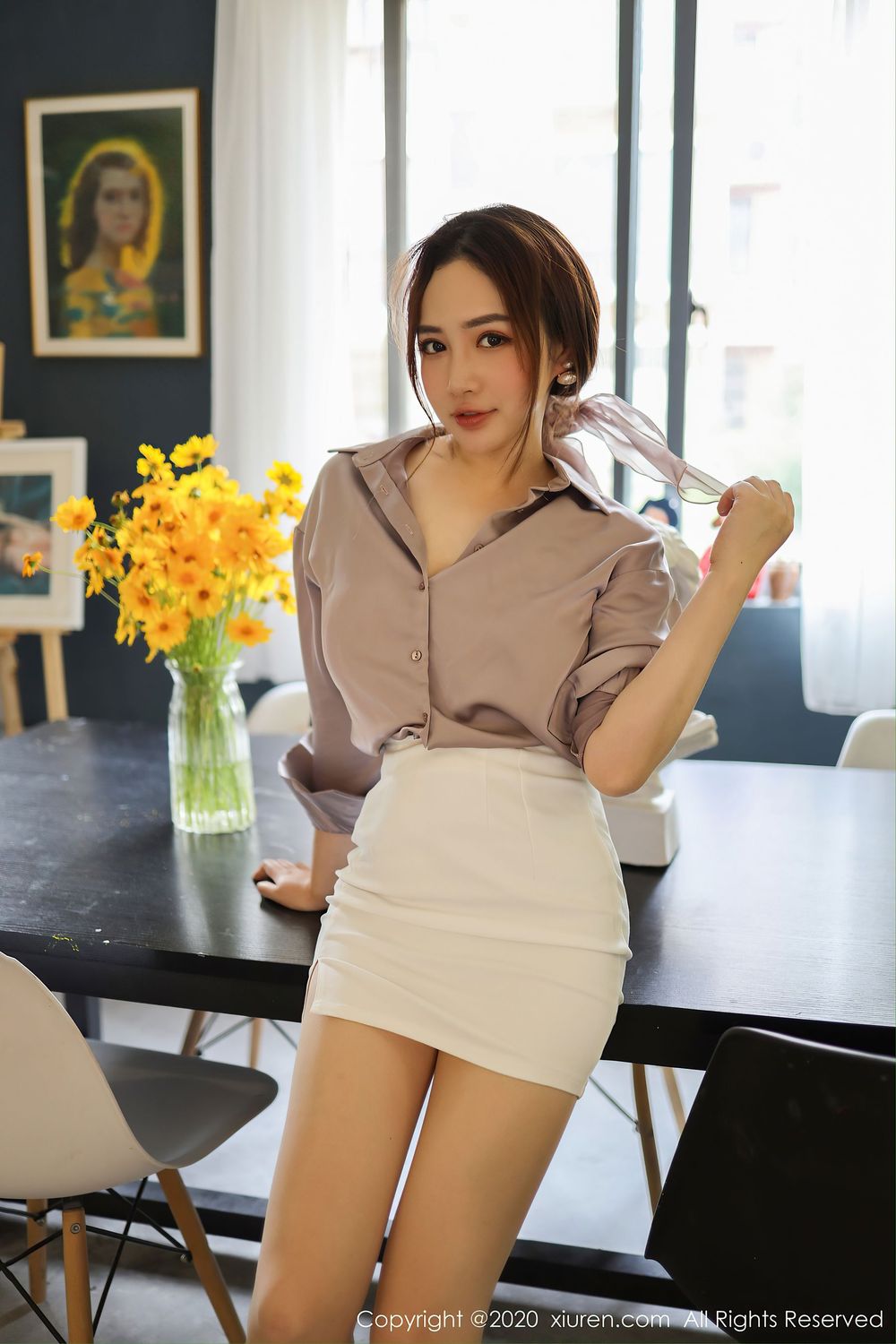 [XIUREN秀人网] 美女模特蛋糕Cake - 丝袜美腿&画室主题性感写真 No.2288