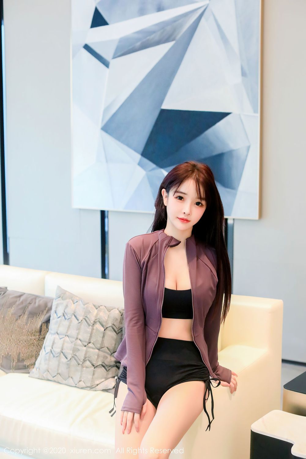 [XiuRen秀人网] 新人模特南初妹妹 - 黑色运动内衣主题清甜写真 No.2696