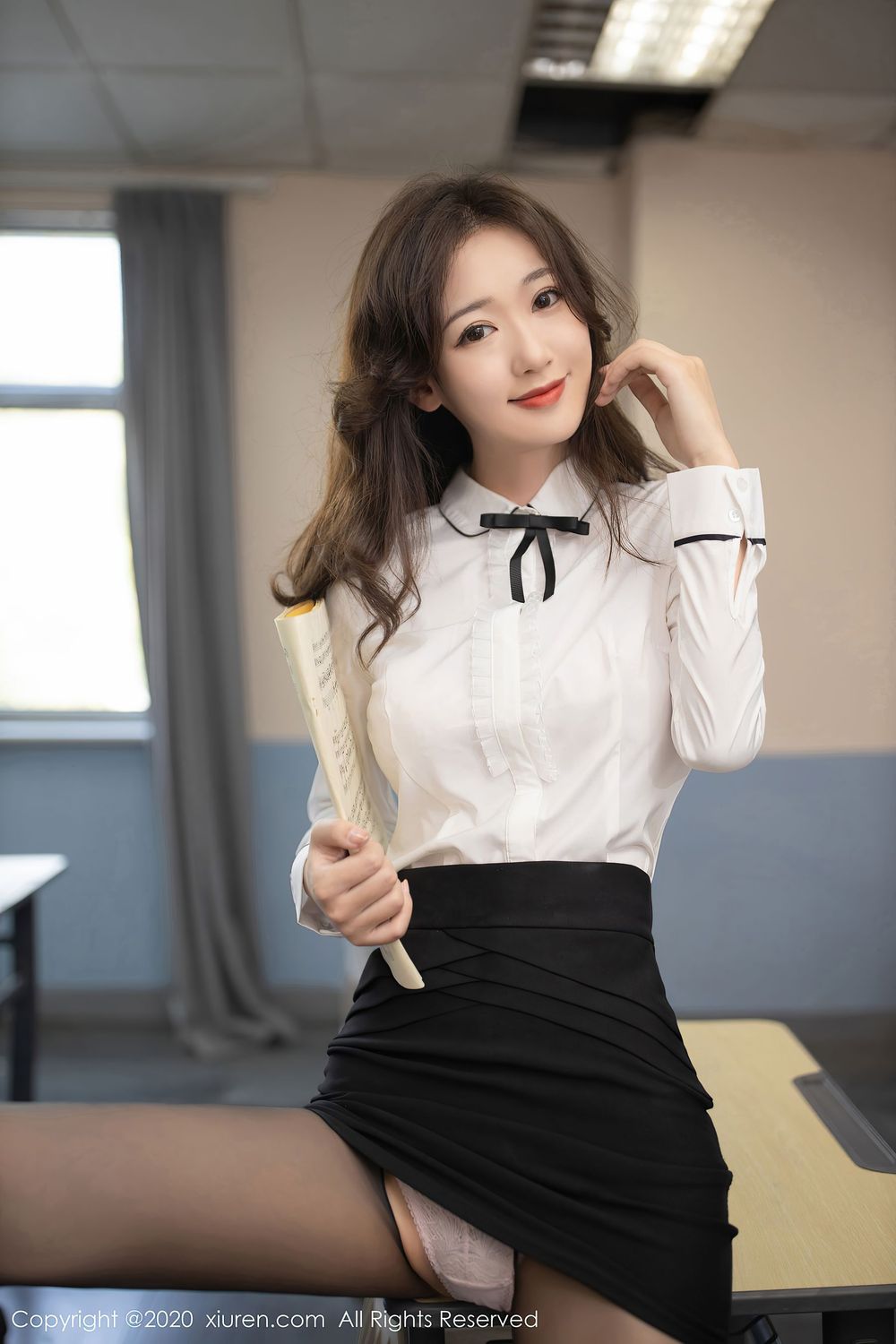 [XiuRen秀人网] 新人模特唐安琪 - 黑丝美腿唱诗班老师制服系列写真 No.2739
