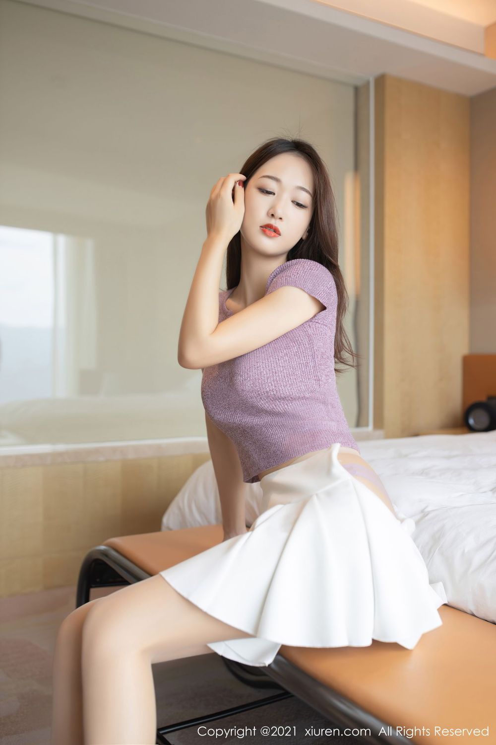 [XiuRen秀人网] 美女模特唐安琪 - 都市风格丝袜美腿人妻娇媚写真 No.3090