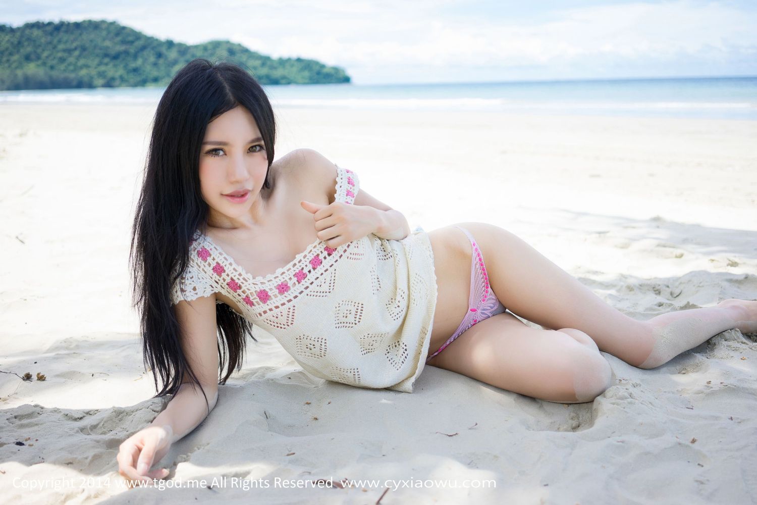 [TGOD推女神] 美女模特绮里嘉ula - 小清新沙滩系列沙巴旅拍