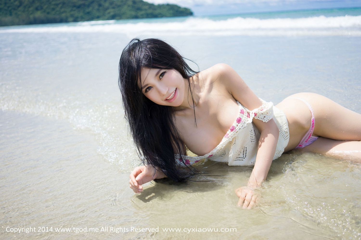 [TGOD推女神] 美女模特绮里嘉ula - 小清新沙滩系列沙巴旅拍
