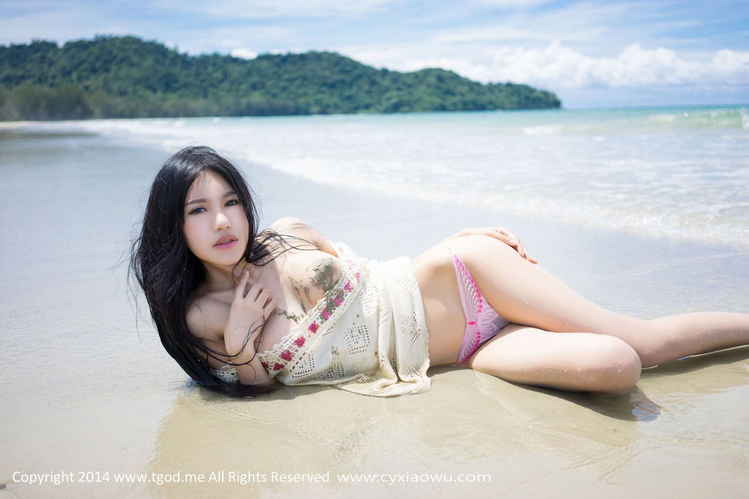 [TGOD推女神] 美女模特绮里嘉ula - 小清新沙滩系列沙巴旅拍