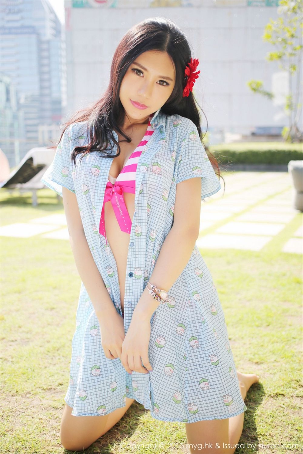 [MyGirl美媛馆] 美女模特绮里嘉ula - 英伦风校服+短裙+比基尼泰国旅拍 Vol.091