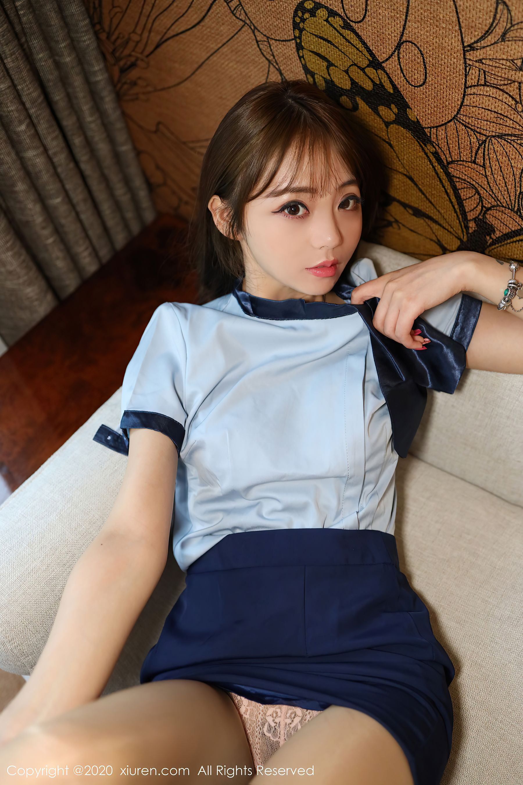 [秀人XiuRen] No.2555 佘贝拉bella - 经典的蓝色OL制服系列