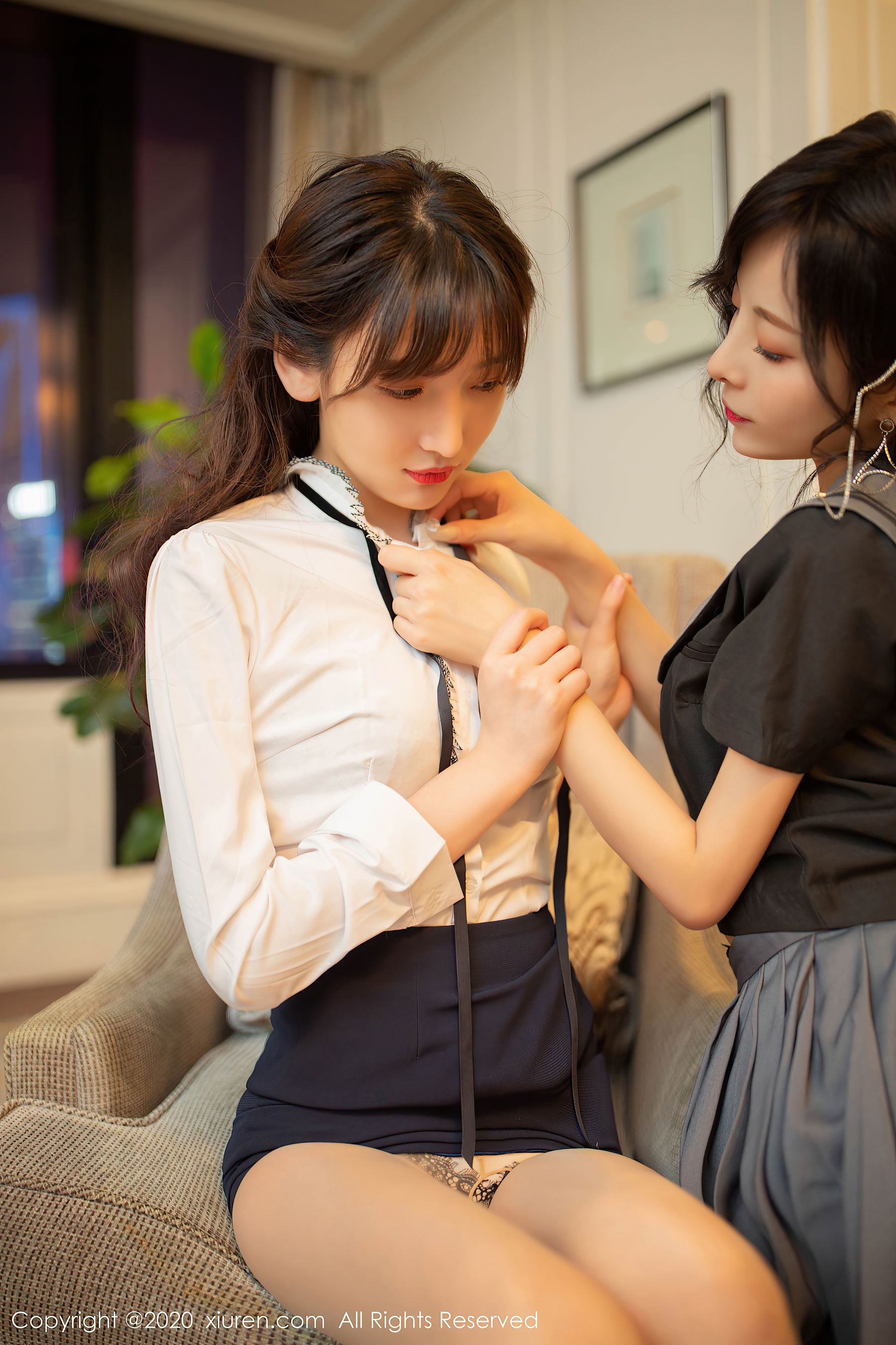 [秀人XiuRen] No.2626 @陈小喵&amp;@陆萱萱 - 性感师生剧情主题前传