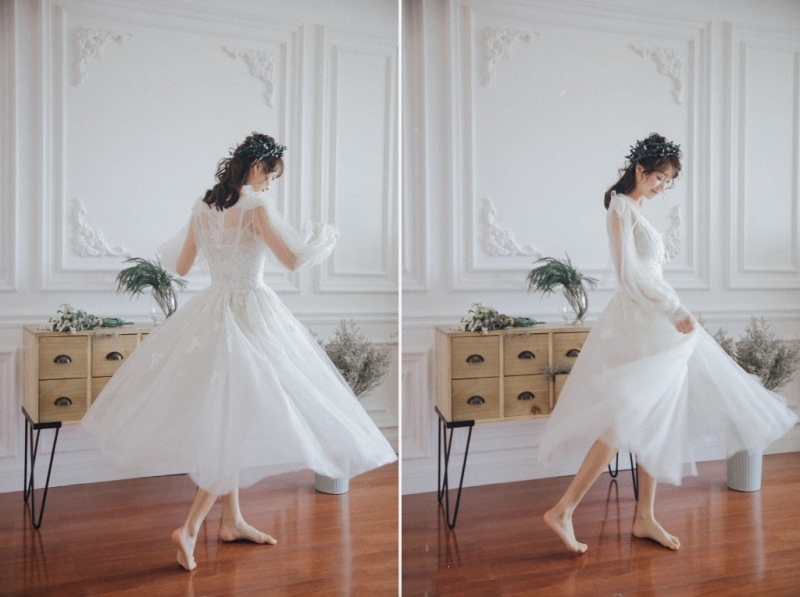 元气少女蕾丝纱裙白嫩肌肤美图