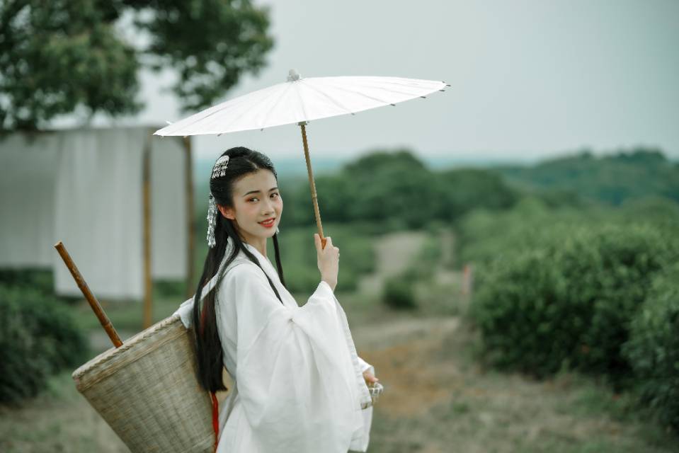古装美女白衣飘飘茶园唯美写真