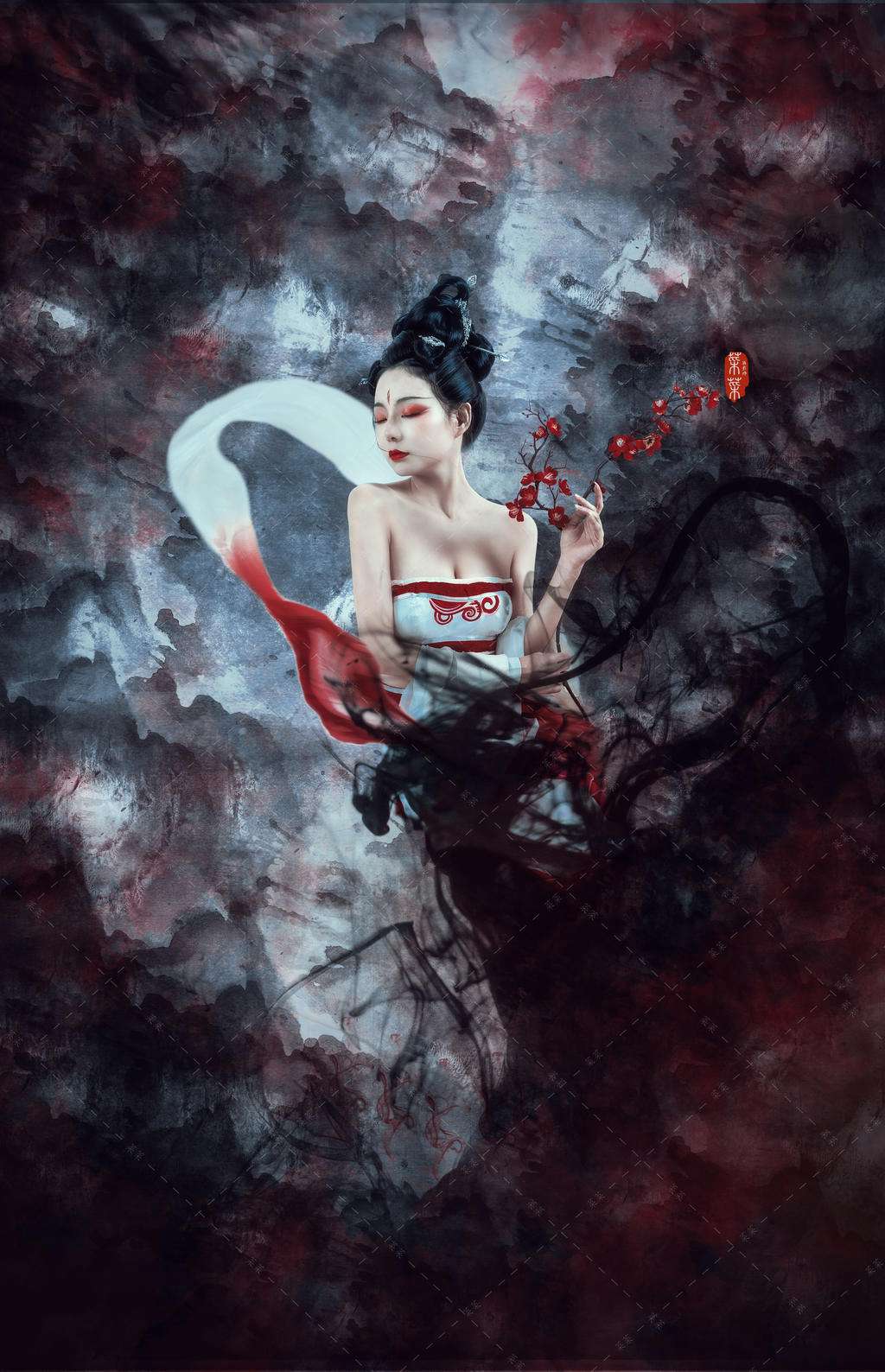 古风美人红唇雪肤妩媚妖娆图片