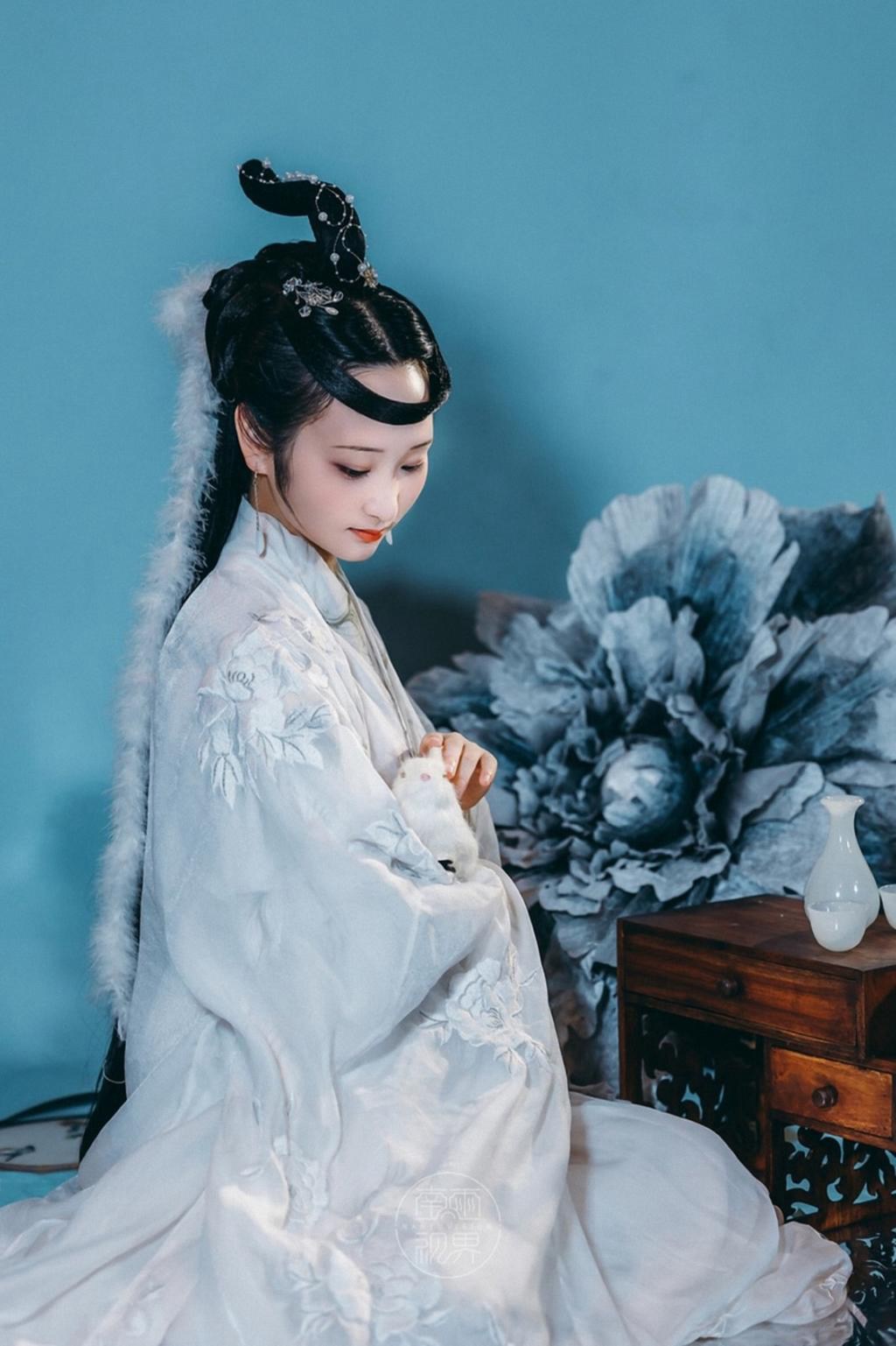 嫦娥仙子精致侧颜唯美古风摄影