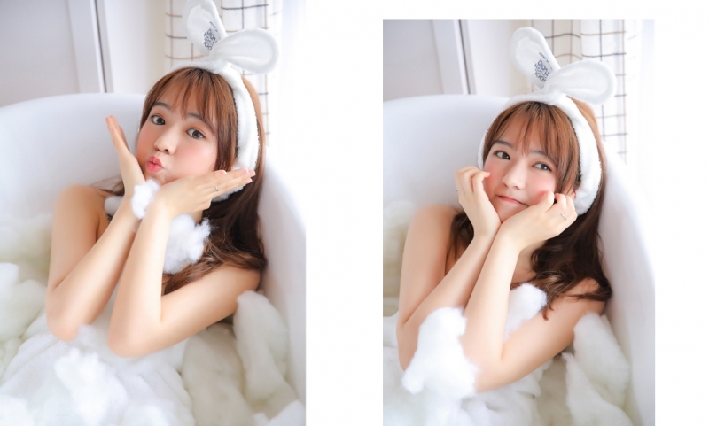 浴巾美女香肩锁骨室内个人写真