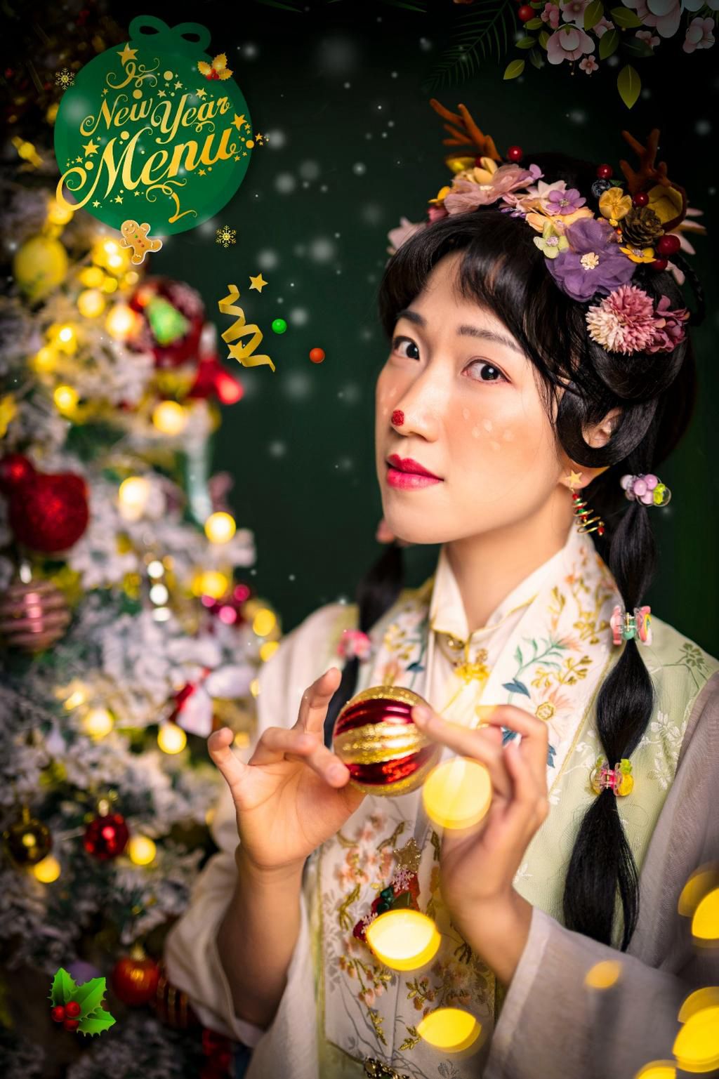 汉服少女俏皮可爱圣诞节写真集