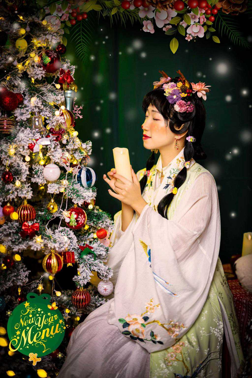 汉服少女俏皮可爱圣诞节写真集